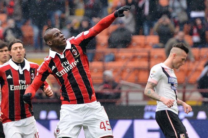 Mario Balotelli scored twice as AC Milan claimed a 2-0 win over Palermo at San Siro. The striker scored from the penalty spot in the first half before doubling his account for the afternoon by lashing home from close-range.