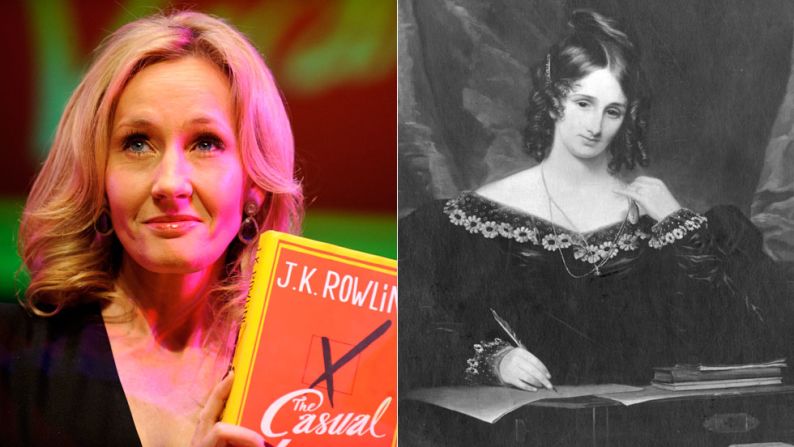 Born in 1797 in London, <a href="http://www.duluth.lib.mn.us/programs/frankenstein/shelleybio.html" target="_blank" target="_blank">Mary Shelley</a>, right, became a writing prodigy and a bit of a sensation when she published the legendary horror novel "Frankenstein" in 1818 at the age of 21. Some speculated that Shelley's husband, poet Percy Bysshe Shelley, actually wrote the novel. However, Mary Shelley went on to write several books after his death in 1822. Though less connected in the literary world and a struggling single mother when she parlayed her vivid imagination into success, Brit <a href="http://www.jkrowling.com/en_US/#/about-jk-rowling/" target="_blank" target="_blank">JK Rowling</a>, left, also caused a stir with the publication of her first novel, "Harry Potter and the Sorcerer's Stone," in 1999. Rowling has gone on to write six more Harry Potter books as well as the adult-themed novel Casual Vacancy. 