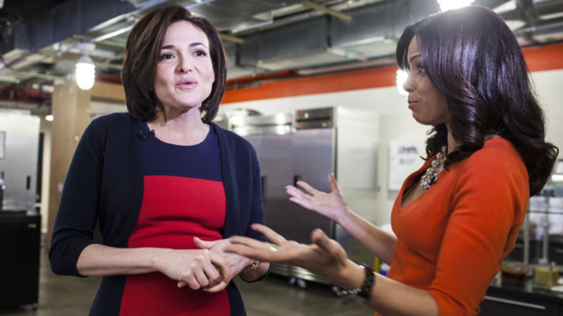 Behind-the-scenes pic as Soledad O'Brien interviews Facebook COO Sheryl Sandberg at the New York City headquarters for the social networking company. 