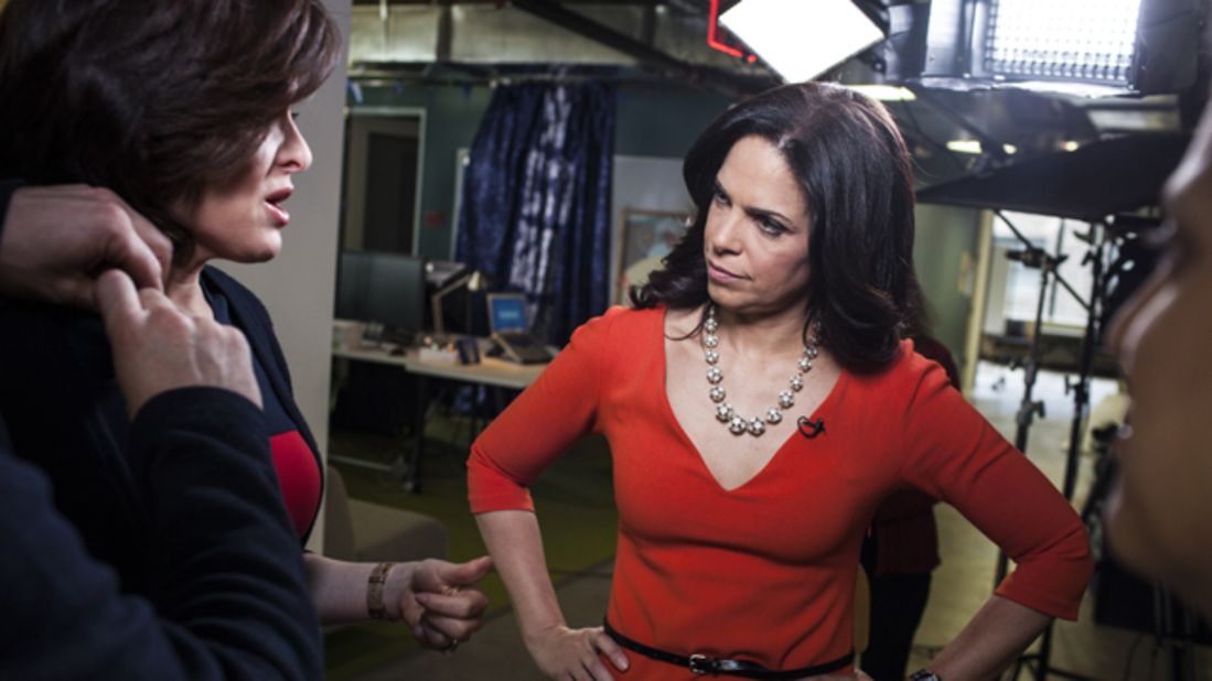 Behind-the-scenes pic as Soledad O'Brien interviews Facebook COO Sheryl Sandberg for "Starting Point."