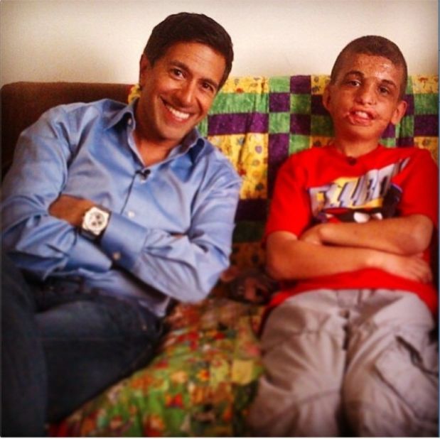 Youssif hangs out with CNN's Dr. Sanjay Gupta at the boy's home in California. Youssif tells Gupta he wants to be a doctor someday.