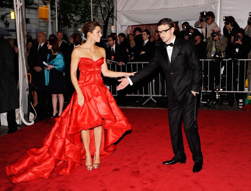 Timberlake and actress Jessica Biel, who were first linked in 2007, attend the Met Gala in 2009.