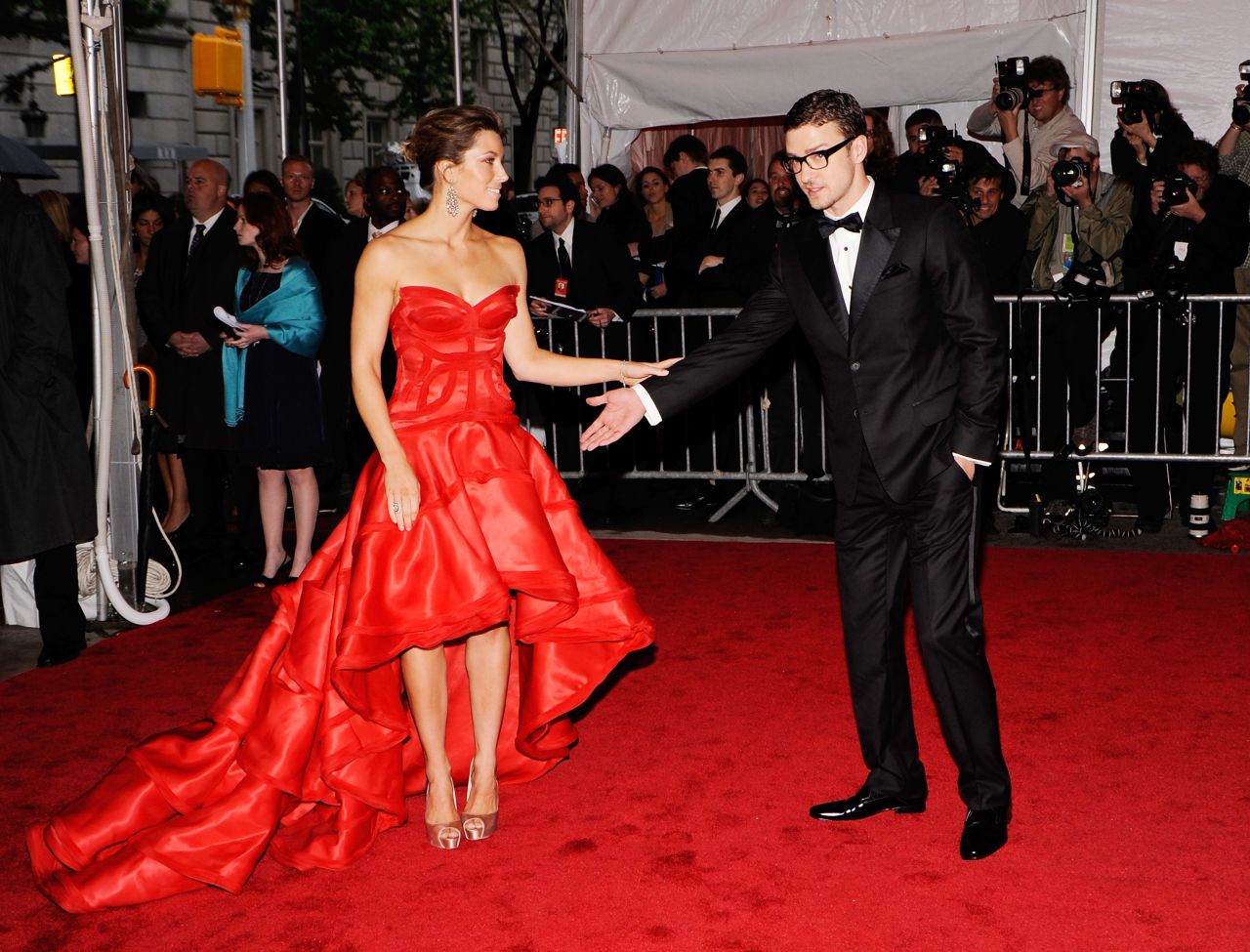 Timberlake and actress Jessica Biel, who were first linked in 2007, attend the Met Gala in 2009.