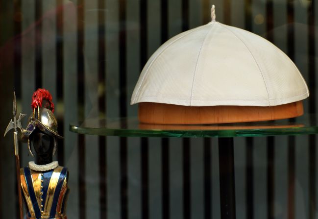 The zucchetto is a skullcap worn by clerics in the Roman Catholic Church and some other churches, Beck said. Priests wear black zucchettos and prelates wear violet or red, while white is reserved for the pope.