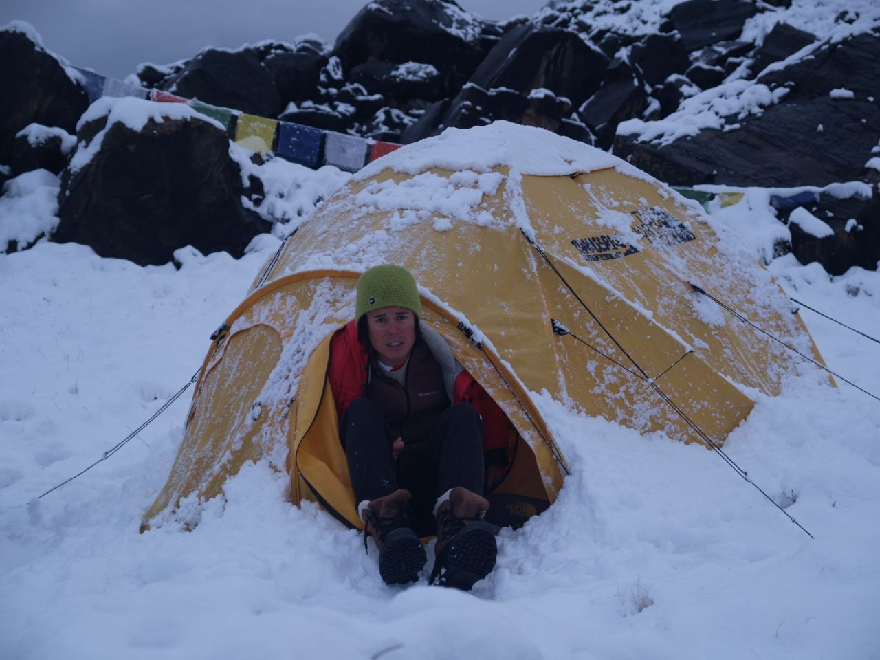Pasaban, seen here camping in the cold during an ascent of Annapurna in 2010, is candid about battling with depression which, she said, was triggered in part with what she had sacrificed: her career and the possibility of having children.<br /><br />"It was a critical moment in my life and I nearly wanted to give up all," she says. "Trying to find the incentive to continue a lot of times is not easy and when you are suffering a depression it is even harder, because you do not see beyond yourself.<br /><br />"The 14 8,000ers have been for me more than 14 mountains, they have been the key to come out from where I was."