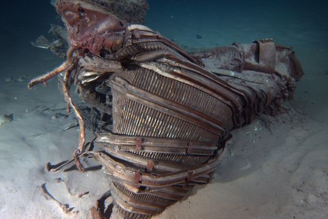 This is a nozzle. "We've seen an underwater wonderland -- an incredible sculpture garden of twisted F-1 engines that tells the story of a fiery and violent end, one that serves testament to the Apollo program," Bezos said on his website.