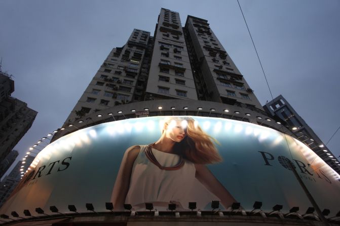 Hong Kong residents now have to contend with floodlit hoardings.