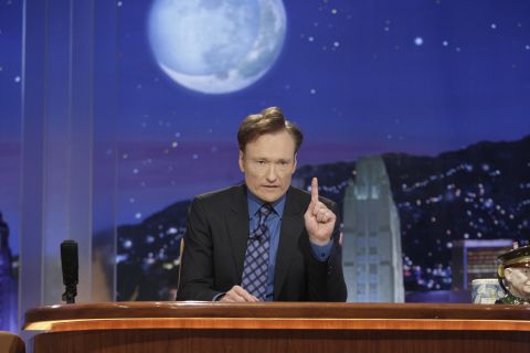 Conan O'Brien hosted the show for seven months and left after NBC announced that it would be moving his show to after midnight and Leno's prime-time show to "The Tonight Show's" time slot. Here, O'Brien on his final show on January 22, 2010.