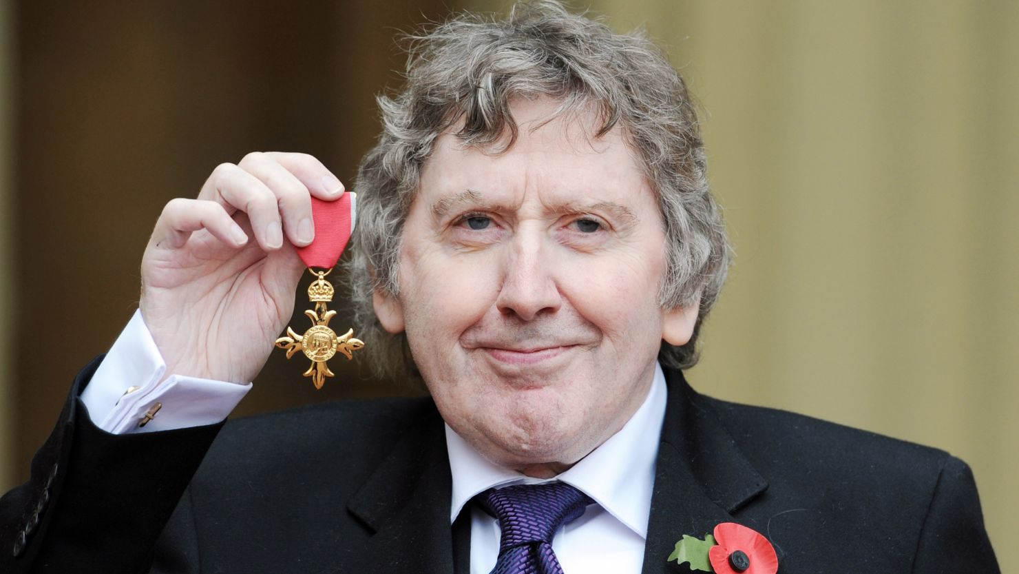 James Herbert with his OBE medal which he received from Prince Charles at Buckingham Palace on October 29, 2010 in London.
