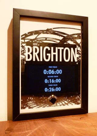 Gareth James built this stylish, personalized train departures board to keep him informed of the times of the next trains to Brighton, UK. "It's a little bit of art with a bit of techy-usefulness built in -- and it's proven really handy," he said. "No longer do I end up hanging around on the cold train platform."