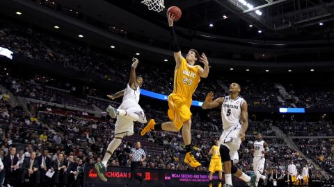 Valparaiso's Matt Kenney goes for 2 points against Michigan State on March 21.