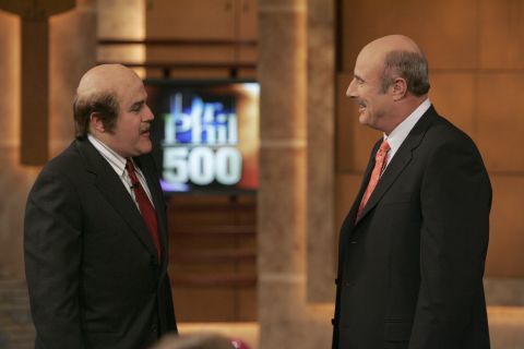 Leno makes a surprise appearance on Dr. Phil's 500th show on April 22, 2005.