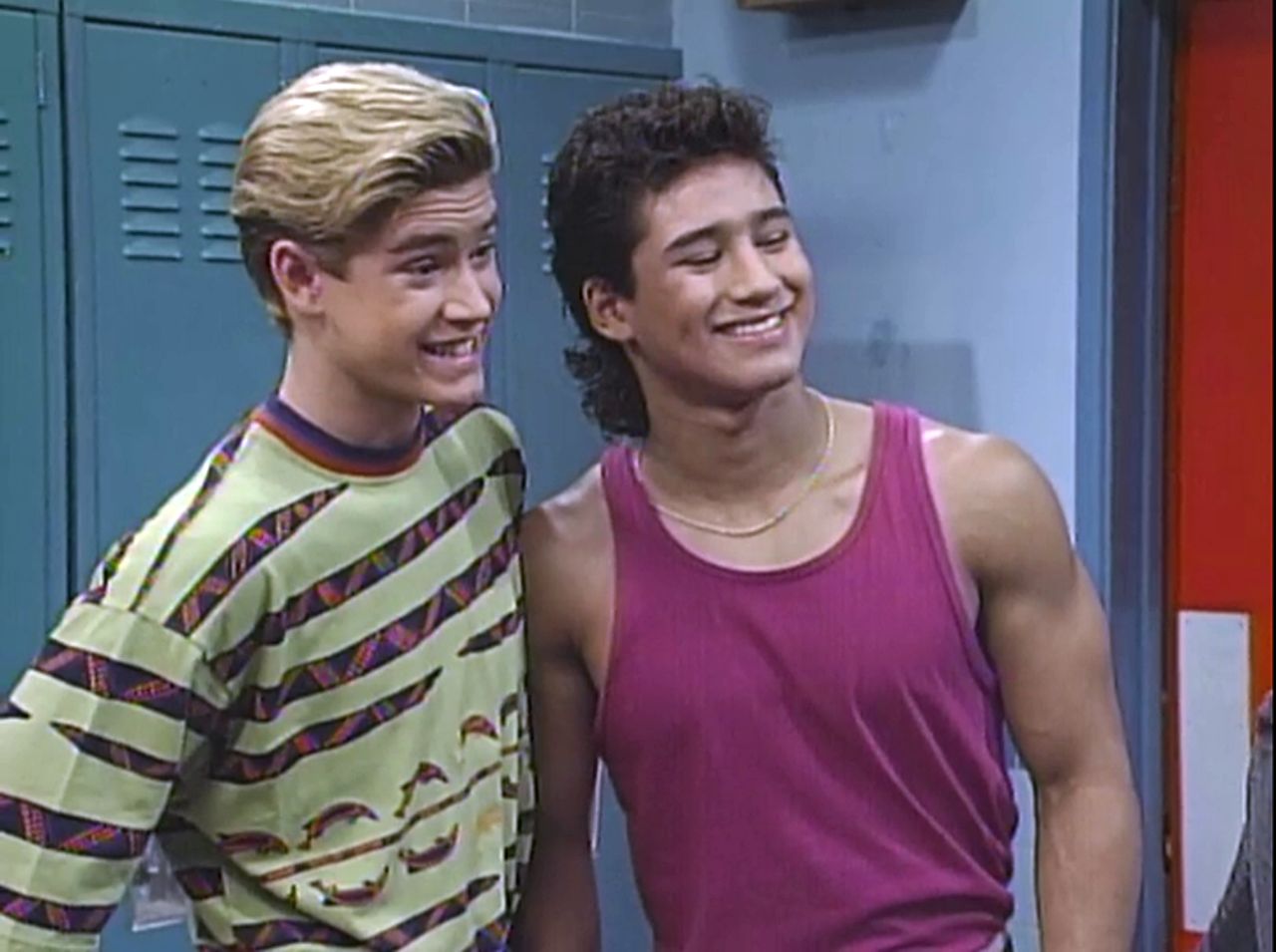 Mark-Paul Gosselaar and Mario Lopez had everyone wishing they could enroll at the fictional Bayside High thanks to their roles on "Saved by the Bell." Gosselaar exuded charm and wit as Zack Morris, while Lopez's physique -- and those dimples! -- made TV viewers fall for A.C. Slater. 