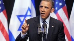 US President Barack Obama delivers a speech to the Israeli people at the Jerusalem International Convention Center in Jerusalem, on March 21, 2013 on the second day of his 3-day trip to Israel and the Palestinian territories. 