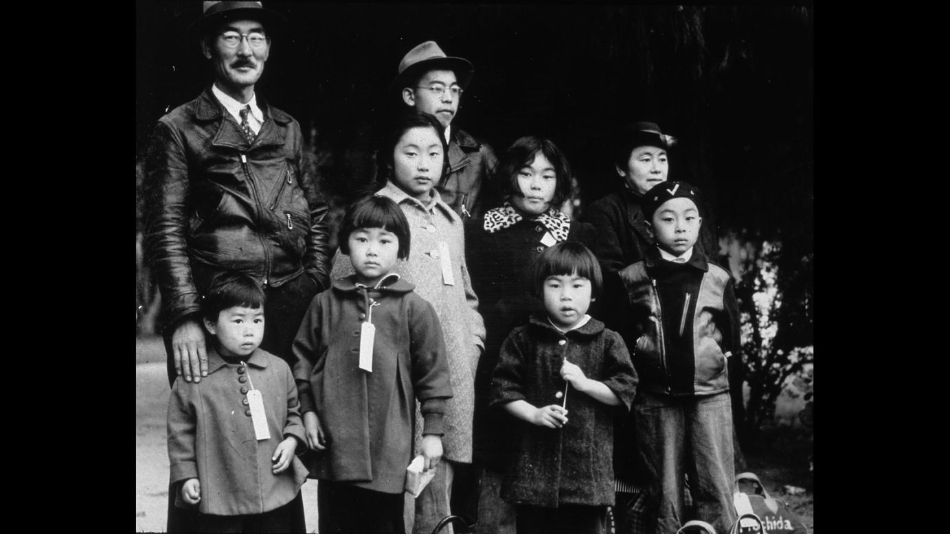 During World War II, Japanese-Americans living on the West Coast were rounded up and placed into internment camps. About 200,000 Japanese-Americans were kept behind barbed-wire. In 1988, President Ronald Reagan apologized to the families of the victims for the internment and signed legislation to provide reparations.