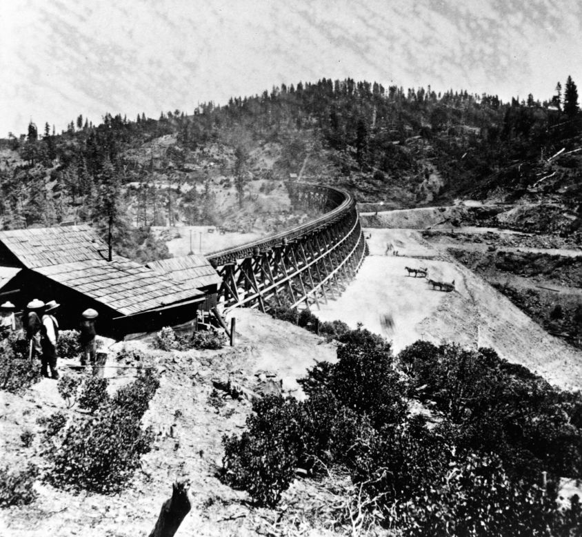 This is an image of Chinese immigrants working on the Central Pacific Railroad in 1869, 13 years before Congress passed the Chinese-Exclusion Act. Once law, it limited the further immigration of workers from China and naturalization for Chinese already in America. 