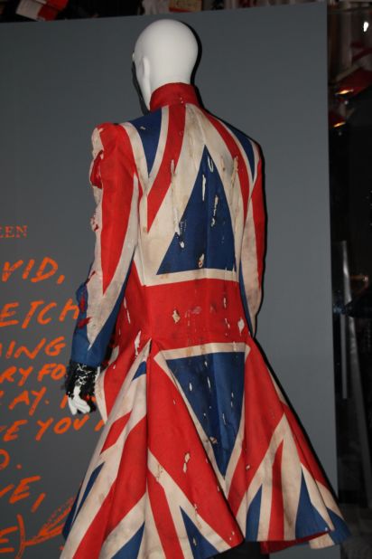 Bowie wears this Union Jack coat he co-designed with Alexander McQueen -- then a relatively unknown designer -- for the "Earthling" album of 1997. He faces away from the camera in the photo, in contrast to all his other album covers, although his Ziggy-style haircut is still recognizable.
