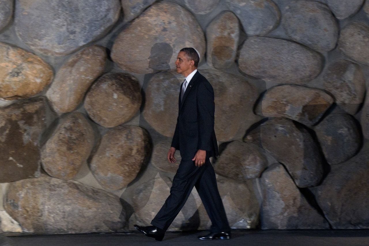 Obama visits Yad Vashem on March 22. The president turned up the "eternal flame" of remembrance for the millions of Jewish victims of Nazi death camps.