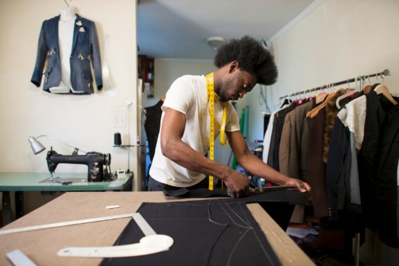 Aspiring designer Afriyie Poku rarely left his Atlanta home as he prepared for Charleston Fashion Week.