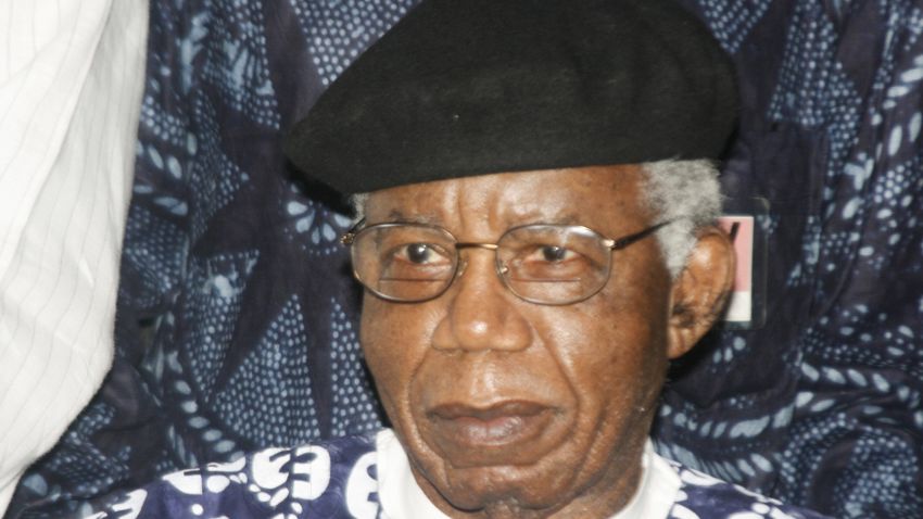 Nigerian writer, 70, Chinua Achebe is pictured on January 19, 2009 during a welcoming ceremony at Nnamdi Azikiwe International Airport in Abuja.