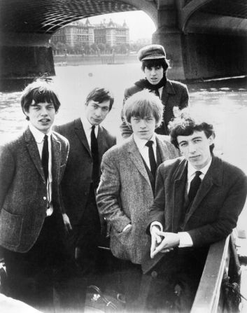 The young band pose for a portrait in a boat, 1964. From left to right are: Mick Jagger, Charlie Watts, Brian Jones, Keith Richards and Bill Wyman. Bassist Wyman joined the Stones in 1962 before leaving in 1993.