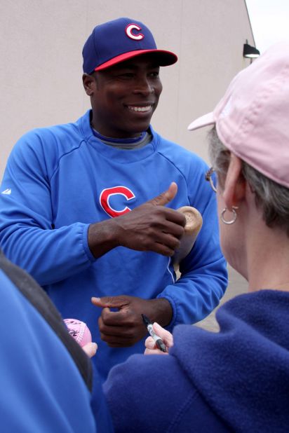 Spring training fans can get up close to marquee players such as Alfonso Soriano at Hohokam Stadium.