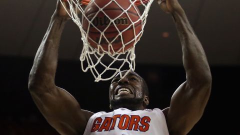 Patric Young of the Florida Gators dunks against the Northwestern State Demons on March 22 in Austin, Texas.