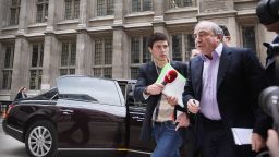 LONDON, ENGLAND - OCTOBER 04: Russian businessman Boris Berezovsky (R) arrives at The High Court on October 4, 2011 in London, England. Mr Berezovsky is alleging a breach of contract over business deals with fellow Russian and Chelsea Football Club owner Roman Abramovich and is claiming more than £3.2bn in damages. (Photo by Peter Macdiarmid/Getty Images) 