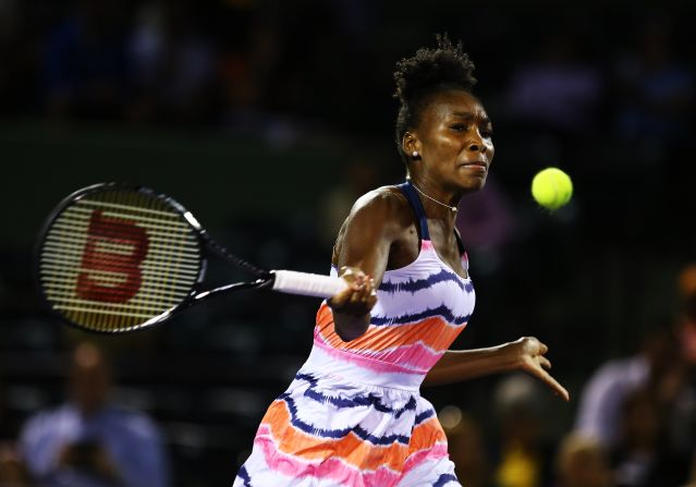 Venus Williams was forced to withdraw from the tournament after complaining of a lower back injury. The three-time Miami winner, who was set to face fellow American Sloane Stephens in the third round, hopes to return to action next month.