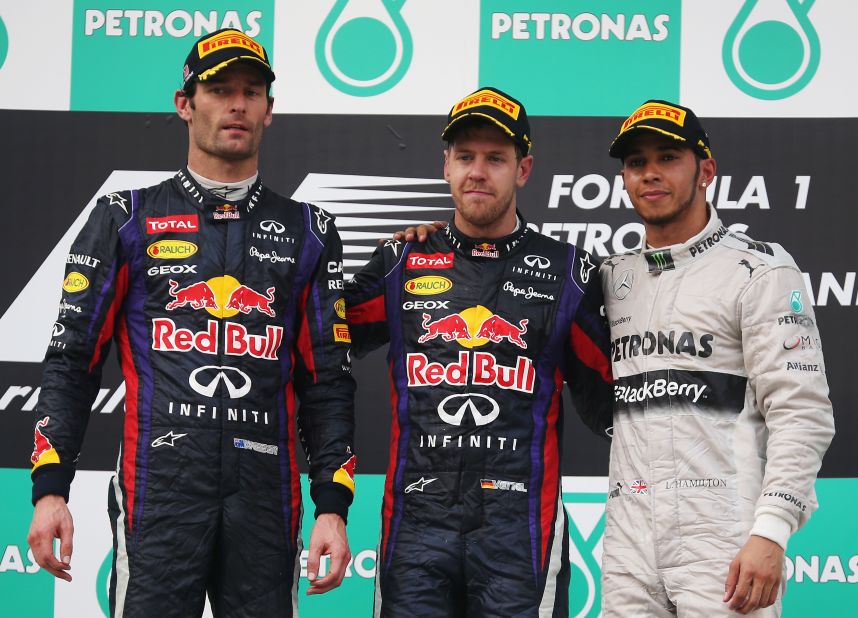 They shared the podium with third-placed Lewis Hamilton, whose Mercedes teammate Nico Rosberg obeyed team orders and did not attack the English driver even though he felt he was quicker.