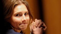This file picture taken on March 12, 2011 shows US Amanda Knox takes place in court before the start of a session of her appeal trial in Perugia's courthouse. talian prosecutors on February 14, 2012 lodged an appeal against the acquittal of US student Amanda Knox, accusing her of murdering her British housemate Meredith Kercher in the university town of Perugia in 2007. AFP PHOTO/ FILES / TIZIANA FABI (Photo credit should read TIZIANA FABI/AFP/Getty Images)