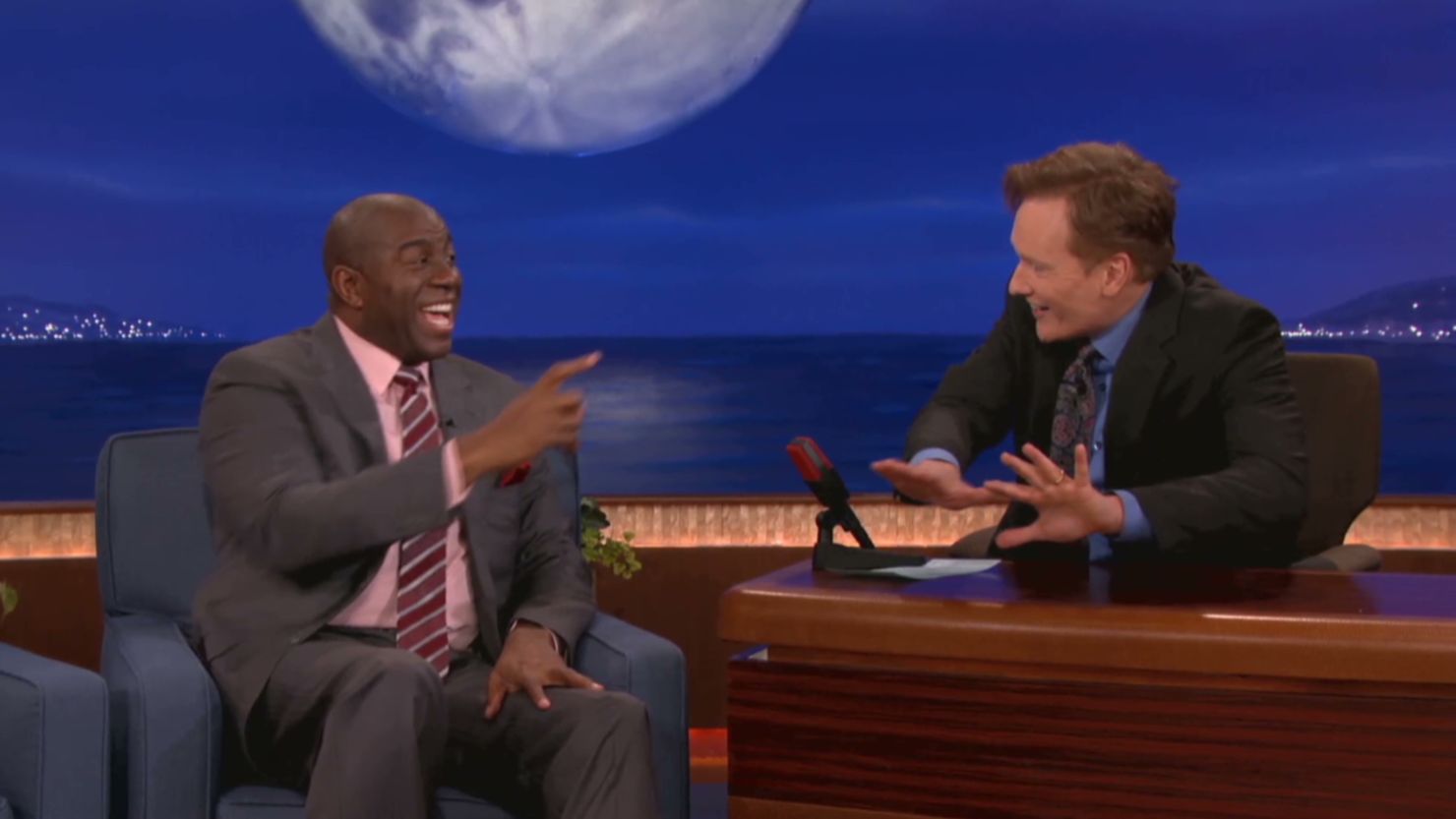 Magic Johnson was one of Conan O'Brien's guests on his March 25 show.