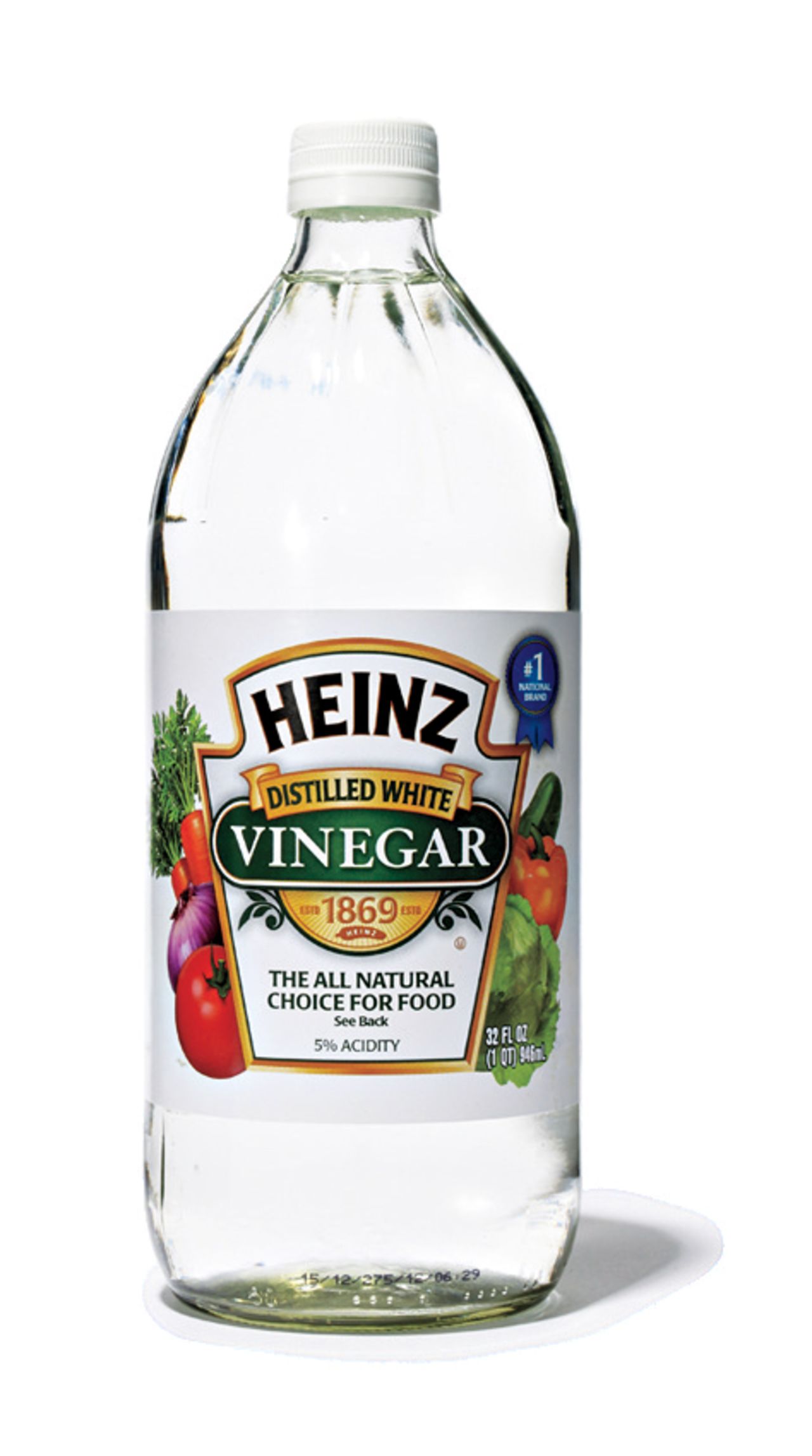Vinegar: It inhibits the growth of mold, mildew, and some bacteria, so go nuts with it in the kitchen and bathroom, cleaning cutting boards and wiping soap residue from shower doors. But don't stop there. Spray it on the underarms of clothing and let soak for 30 minutes to deodorize! Mix it with an equal amount of warm water for a streak-free window cleaner! Remove rings left by wet glasses on wood by rubbing the rings with an equal mix of vinegar and melted beeswax! Pour it in the washer to rescue a forgotten load from funky despair—or sans clothes to refresh the machine!