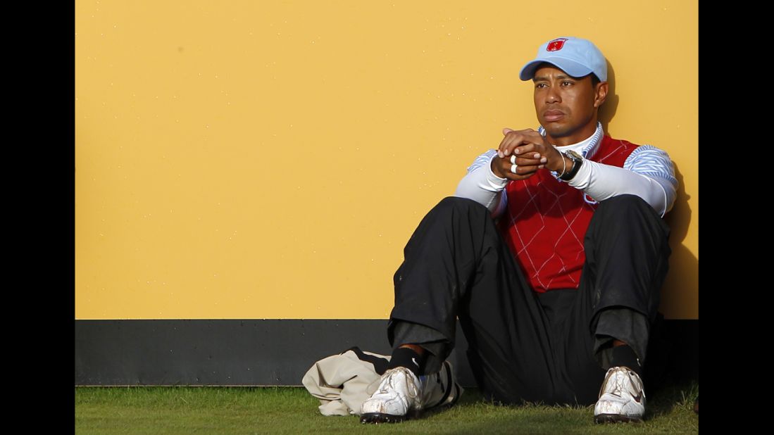 In October 2010, Woods appears dejected after losing a match to Lee Westwood and Luke Donald in the Ryder Cup teams competition in Wales. Later that month he lost his No. 1 ranking to Westwood, a position he had held for 281 consecutive weeks. He had taken a break from golf earlier that year after reports of marital infidelities emerged in late 2009.