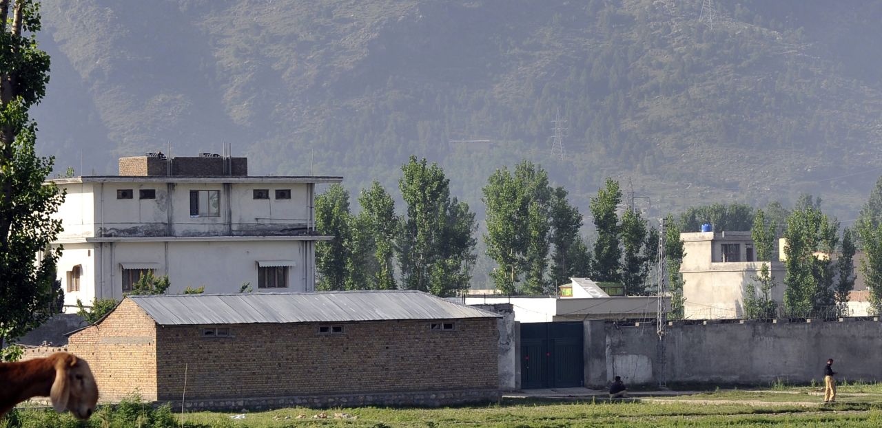 The compound where Osama bin Laden was killed is guarded by Pakistani police on May 4, 2011.