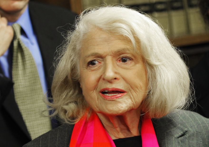 Edith Windsor is leading the campaign to erase the Defense of Marriage Act, which prohibits the federal government from recognizing same-sex marriages. On Wednesday, the Supreme Court heard oral arguments on her suit, which she filed after she had to pay $363,000 in estate taxes after her female partner died because the federal government didn't recognize their marriage. 