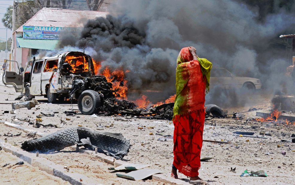 Al Shabaab's withdrawal from Mogadishu was followed by suicide attacks and ambushes. Today, guns have largely fallen silent  but the city still remains on edge -- at least 10 people were killed in the suicide bombing of a bus outside Mogadishu's National Theater on March 18.