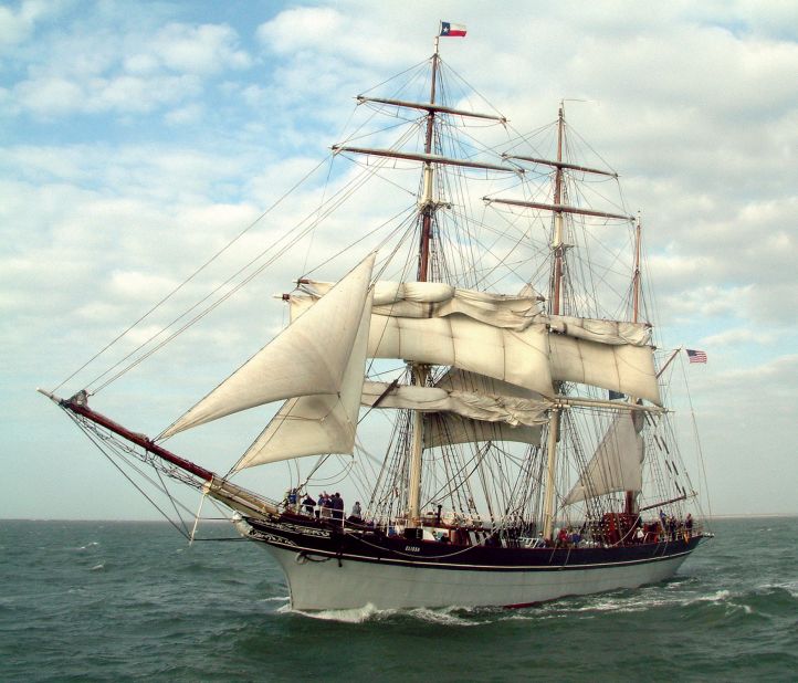 Built in 1877, Elissa is billed as one of the longest continuously sailed ships in the country, if not the world. At full speed, Elissa unfurls 19 sails. 