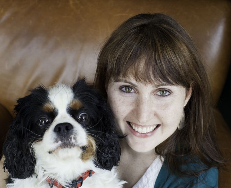 "Frankenstein's Cat" author Emily Anthes with her dog, Milo. "Our scientific tools are new, but the ethical questions they raise are not," she says.