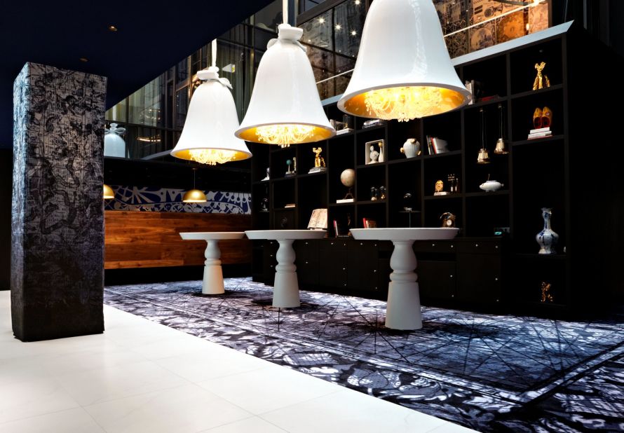 The eclectic decor of the Andaz Amsterdam Prinsengracht is the work of Dutch designer Marcel Wanders. The new hotel houses an extensive video art collection.