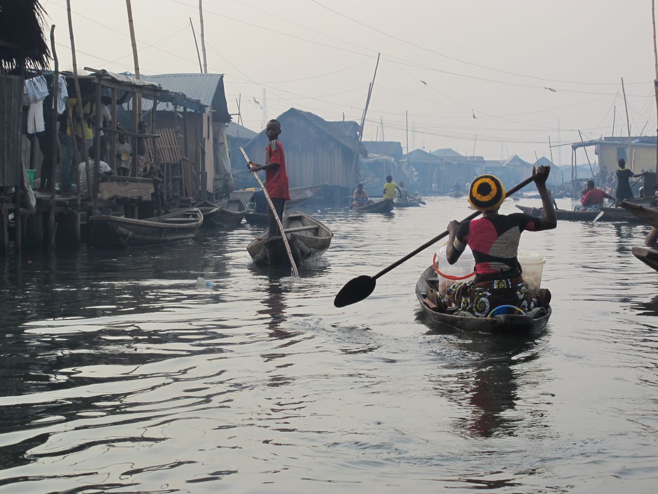 Nicknamed by some as the "Venice of Africa," the floating village of Makoko in Lagos, Nigeria, is inhabited by people who not only live on water, but also also depend on it for their livelihood. 