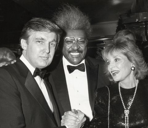 Donald Trump, Don King and Walters on December 12, 1987.