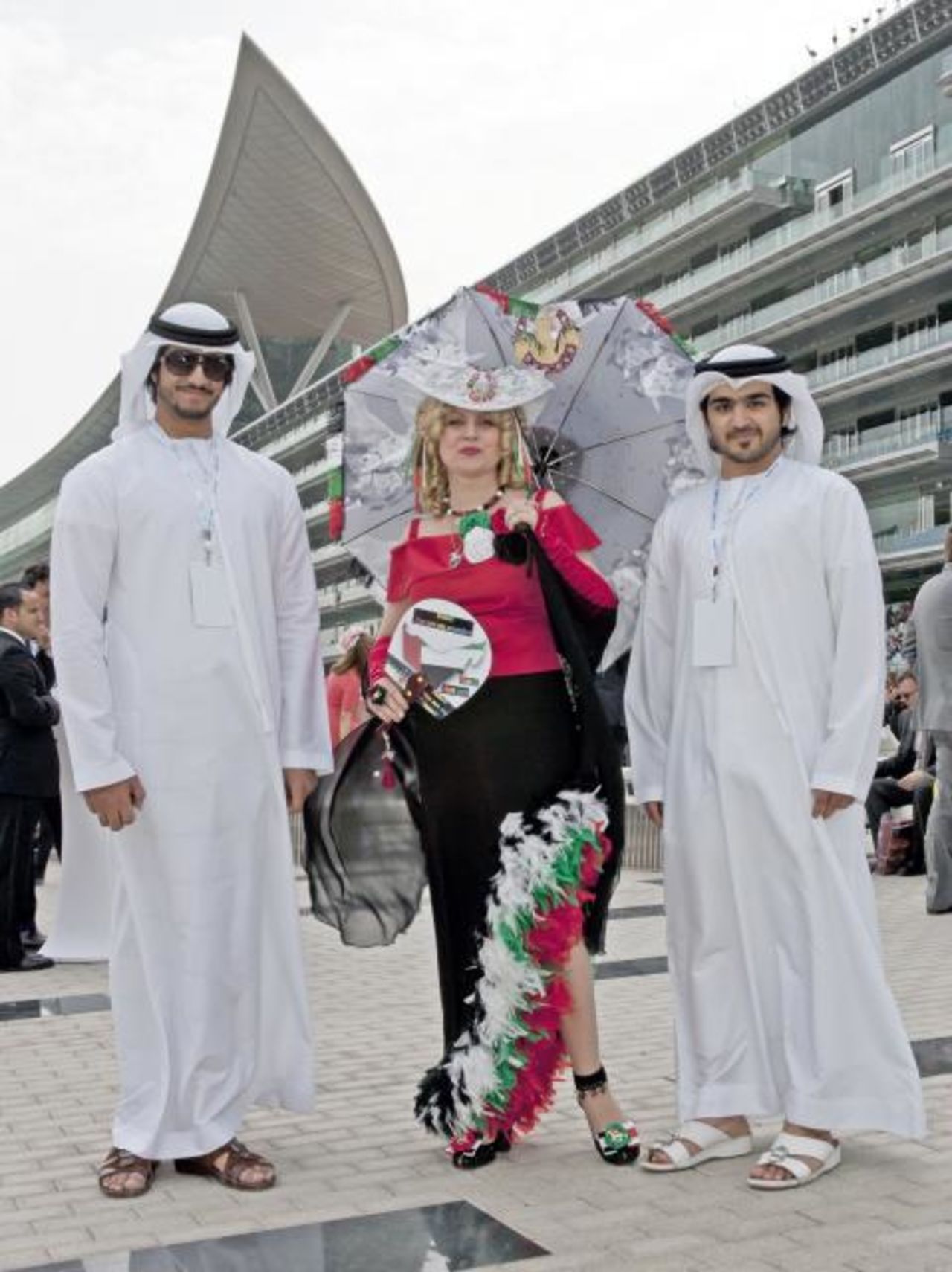The unique Middle Eastern setting mean sheiks in traditional dress rub shoulders with scantily-clad fashionistas over the 11-day carnival. 