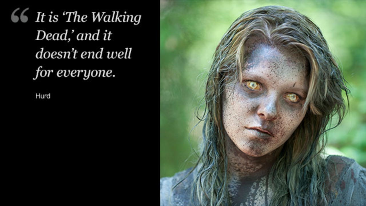 Of the finale, Reedus told CNN, "It's a war. Everyone wants revenge and blood." Holden said, "If fans ever couldn't quite understand the path Andrea took, I think it will be made clear in the finale, and will be satisfying."
