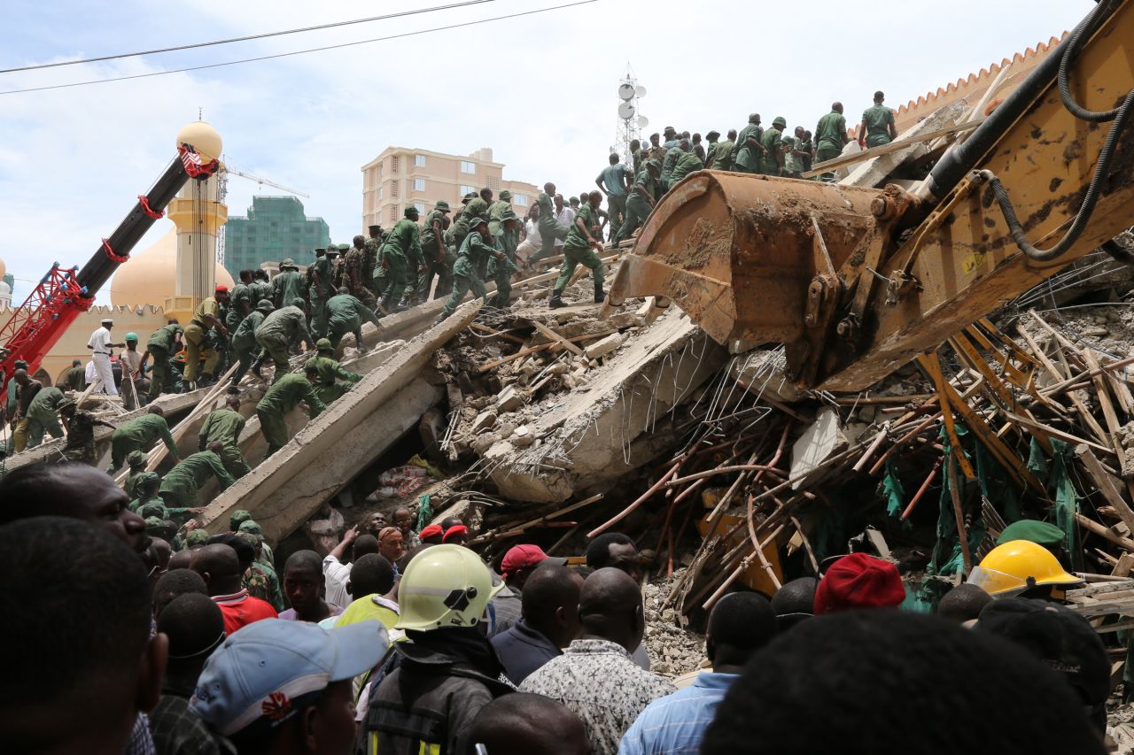 The 16-story building left more than 60 people trapped in the rubble when it collapsed.