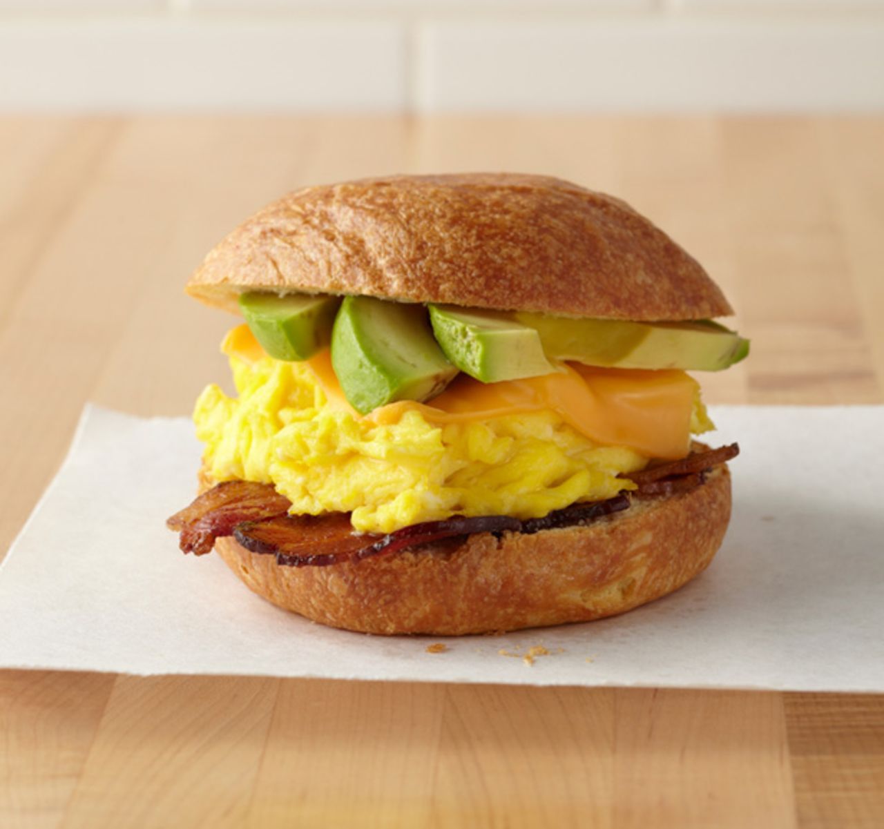 The egg sandwich at Food Network Kitchen in Terminal 3 at Fort Lauderdale International airport. The restaurant offers Florida-inspired dishes from 'grab-and-go' and 'made-to-order' menus as well as Guy Fieri and co. on TVs all day.