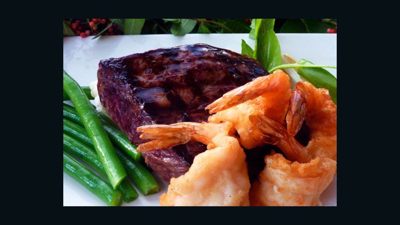 Surf and turf at Anthony's Restaurant in Seattle-Tacoma International.