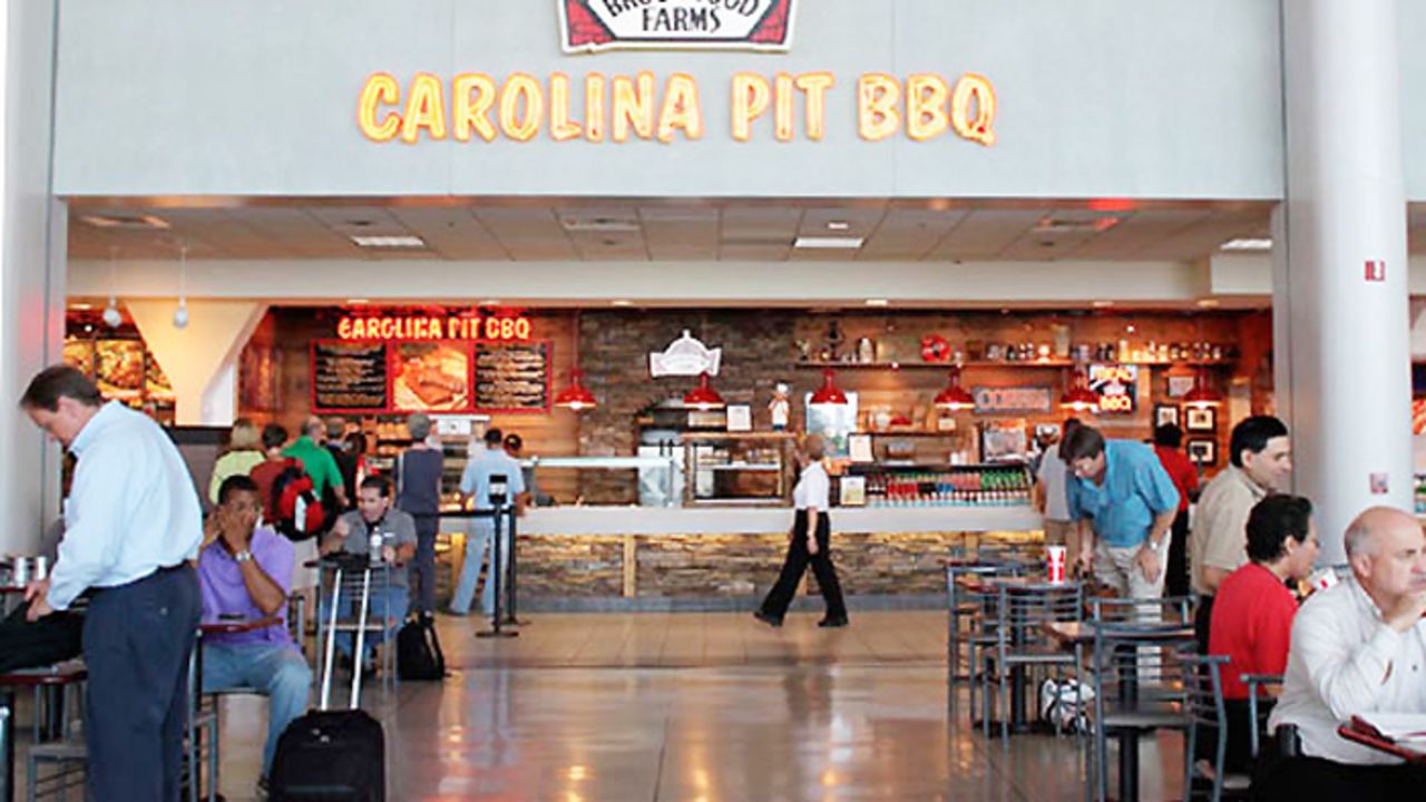 So meaty! Brookwood Farms BBQ at Charlotte Douglas International Airport.