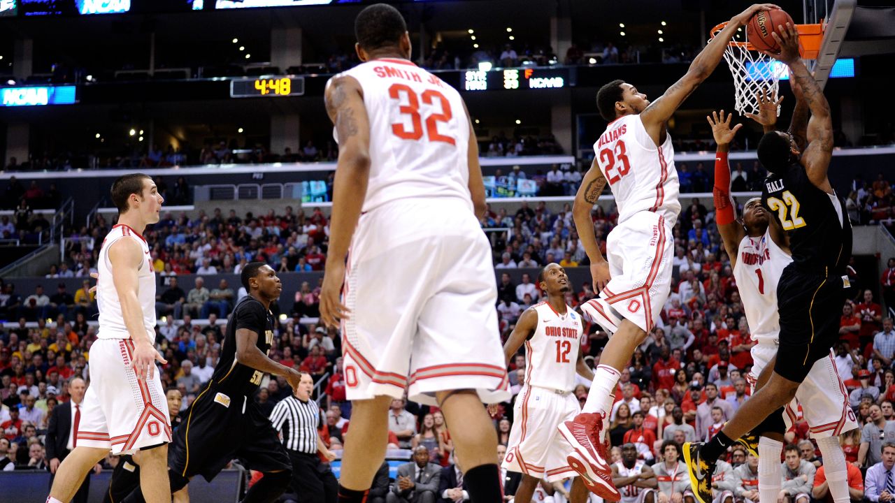 Carl Hall of Wichita State goes up for a shot on March 30.