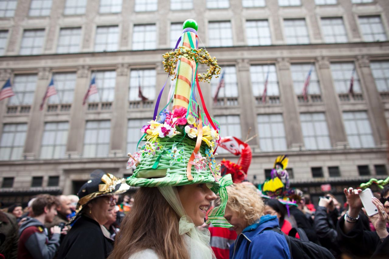Revelers participate in the annual Easter Day procession in New York City on March 31.